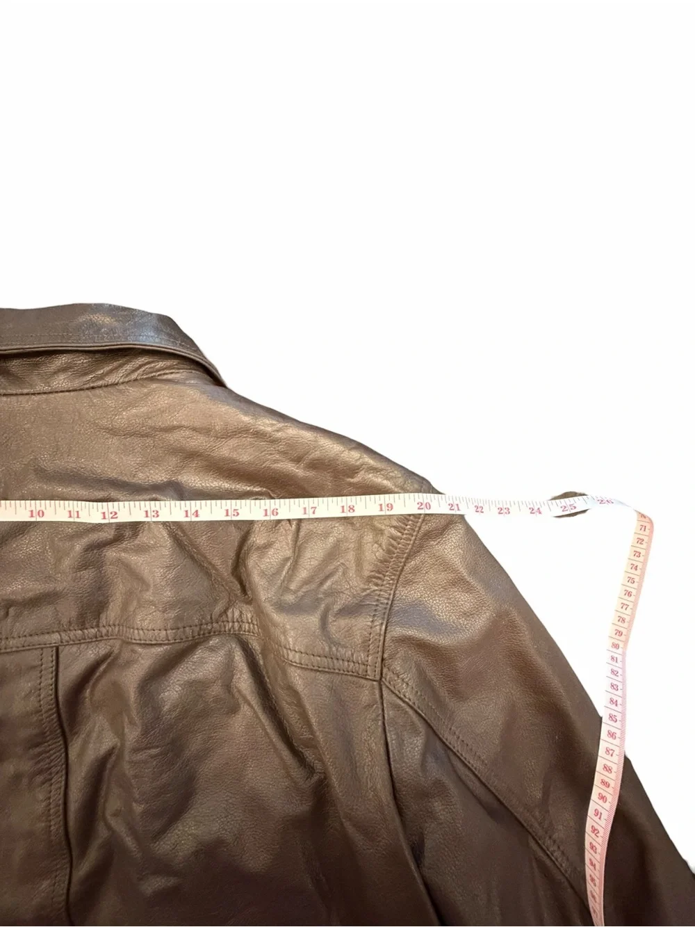 Vintage J Crew Leather Bomber Jacket Mens Medium Brown Wool Lined Button Up